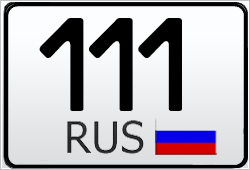 Автомобильный номер с кодом региона 111